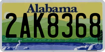 AL license plate 2AK8368