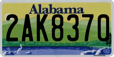 AL license plate 2AK8370