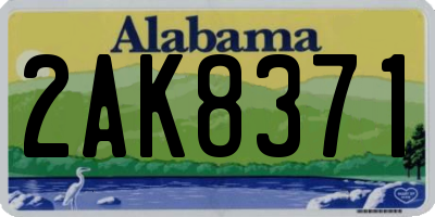 AL license plate 2AK8371