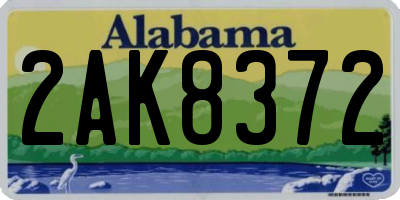 AL license plate 2AK8372