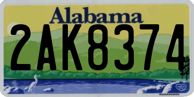 AL license plate 2AK8374