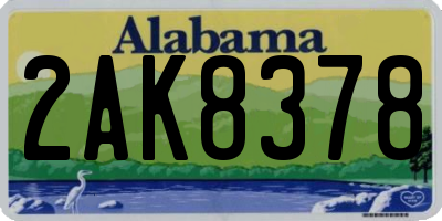 AL license plate 2AK8378