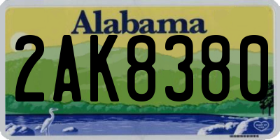 AL license plate 2AK8380