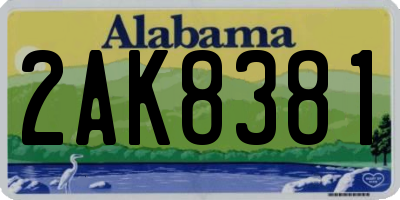 AL license plate 2AK8381