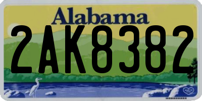 AL license plate 2AK8382