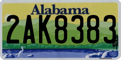 AL license plate 2AK8383