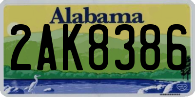 AL license plate 2AK8386