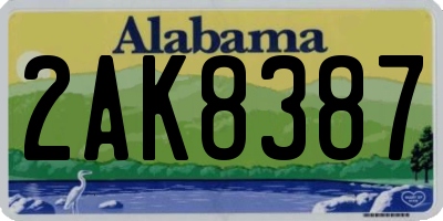 AL license plate 2AK8387