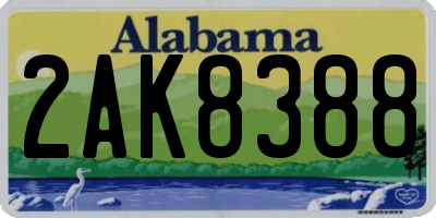 AL license plate 2AK8388