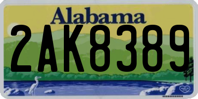 AL license plate 2AK8389