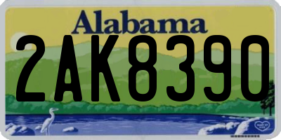 AL license plate 2AK8390