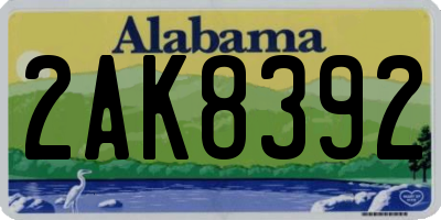 AL license plate 2AK8392