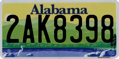 AL license plate 2AK8398
