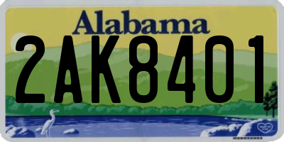 AL license plate 2AK8401