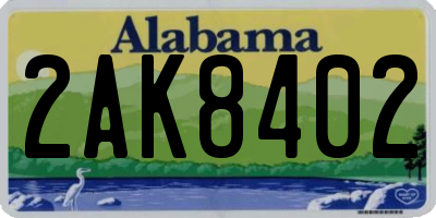 AL license plate 2AK8402