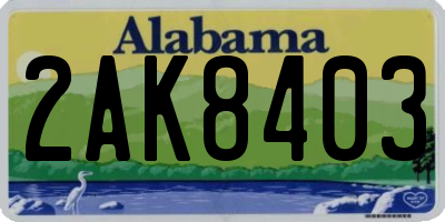 AL license plate 2AK8403