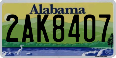 AL license plate 2AK8407