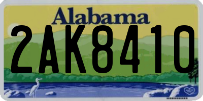 AL license plate 2AK8410