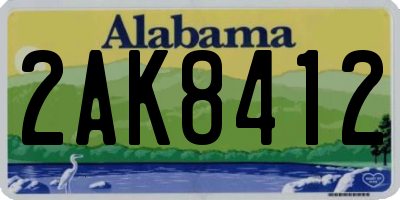 AL license plate 2AK8412