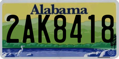AL license plate 2AK8418