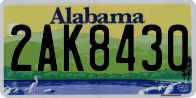 AL license plate 2AK8430