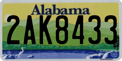 AL license plate 2AK8433