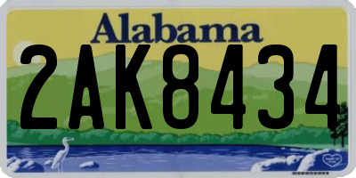 AL license plate 2AK8434