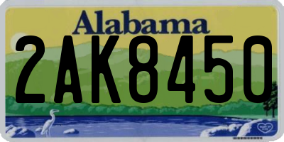 AL license plate 2AK8450