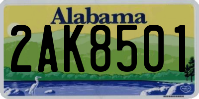 AL license plate 2AK8501