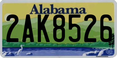 AL license plate 2AK8526