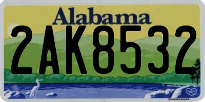 AL license plate 2AK8532