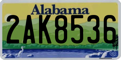 AL license plate 2AK8536