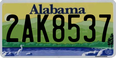 AL license plate 2AK8537