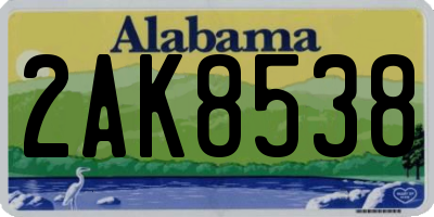 AL license plate 2AK8538