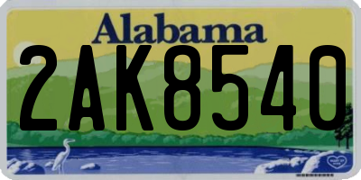 AL license plate 2AK8540