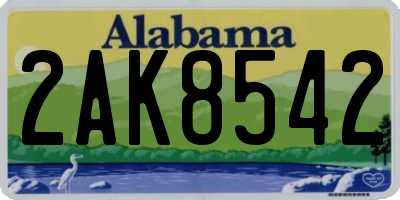 AL license plate 2AK8542