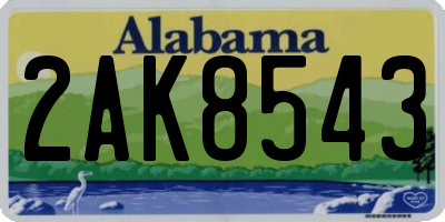 AL license plate 2AK8543