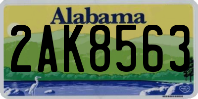 AL license plate 2AK8563