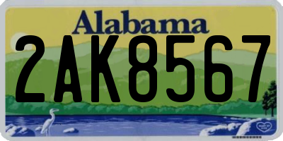 AL license plate 2AK8567