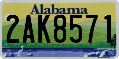AL license plate 2AK8571