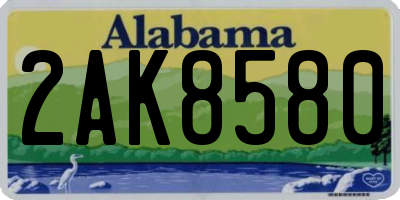 AL license plate 2AK8580