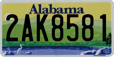 AL license plate 2AK8581