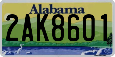 AL license plate 2AK8601