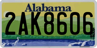 AL license plate 2AK8606