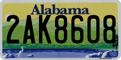 AL license plate 2AK8608