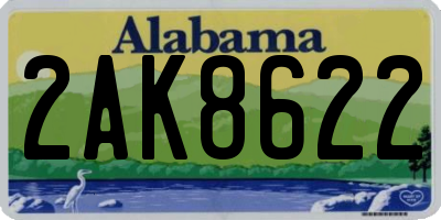 AL license plate 2AK8622