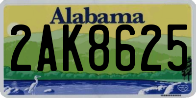 AL license plate 2AK8625