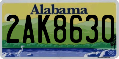 AL license plate 2AK8630