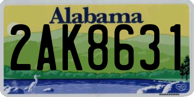 AL license plate 2AK8631