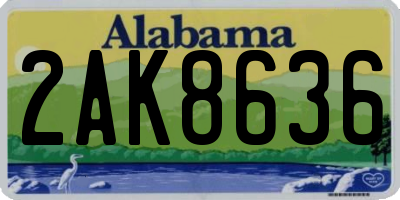 AL license plate 2AK8636
